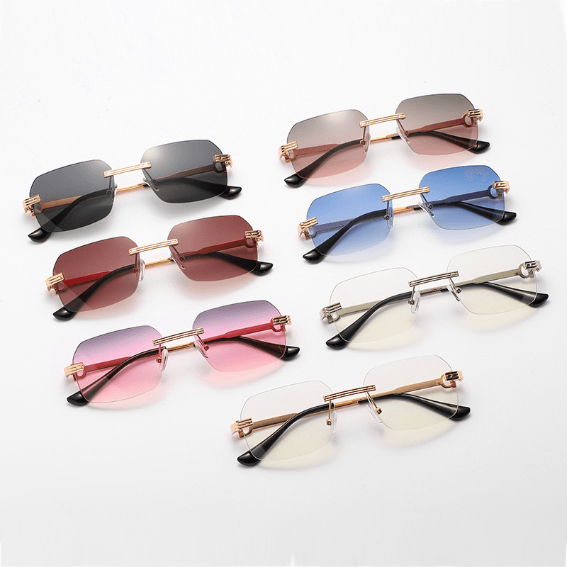Frameless crystal cut square sunglasses - MRSLM