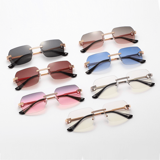 Frameless crystal cut square sunglasses - MRSLM