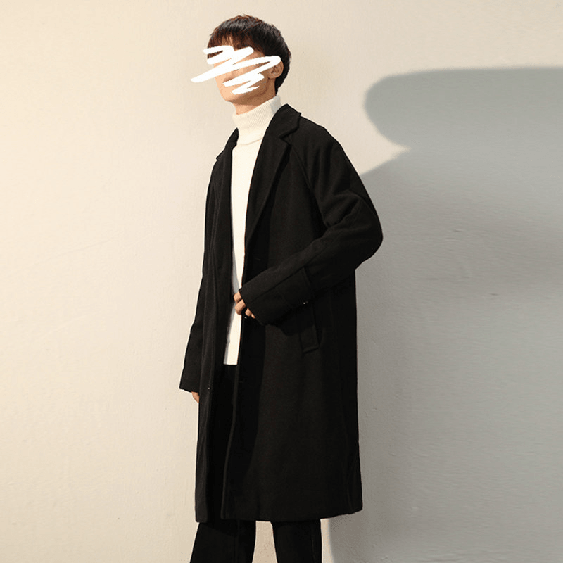 Men's mid-length woolen coat, view 7 - MRSLM