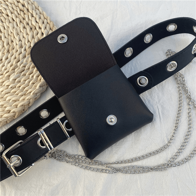 punk chain belt for women, view 5 - MRSLM