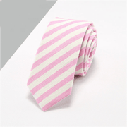 men's cotton linen necktie, view 3 - MRSLM