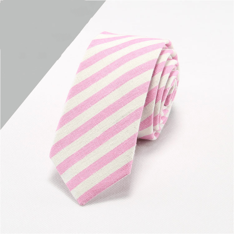 men's cotton linen necktie, view 3 - MRSLM