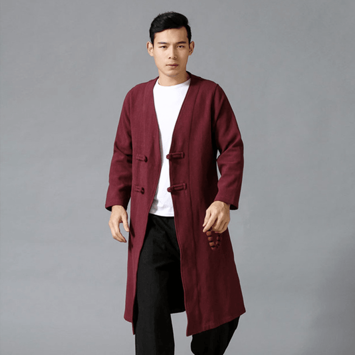 Large Size Men'S Jacket with Chinese Disc Button - MRSLM