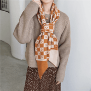 letter knit warm scarf, view 2 - MRSLM