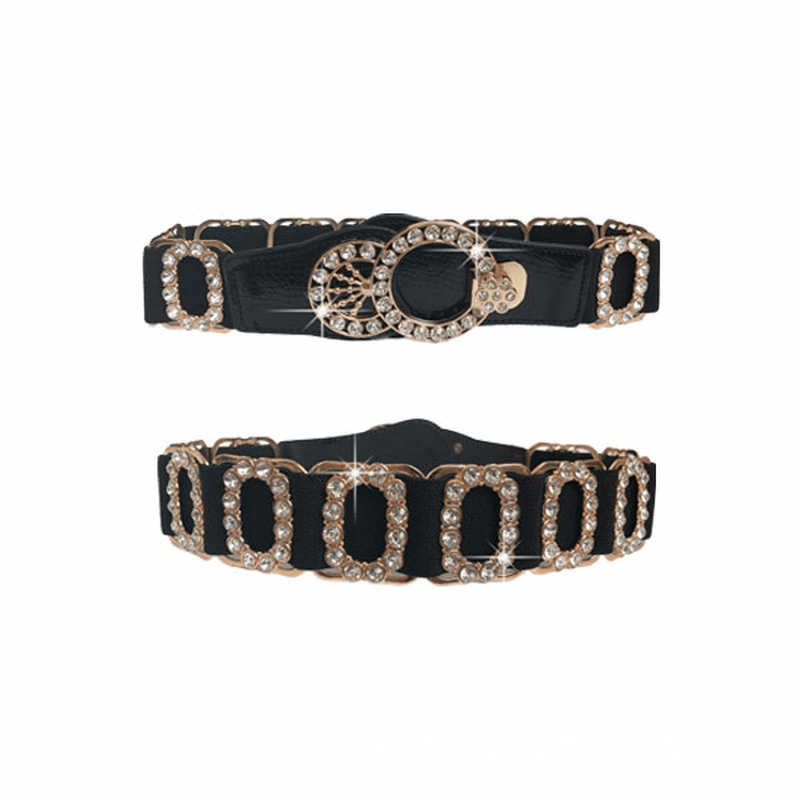 ladies elastic rhinestone belt, view 4 - MRSLM