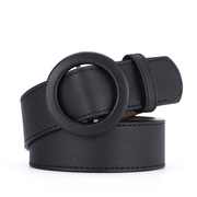 women's faux leather buckle belt, view 2 - MRSLM