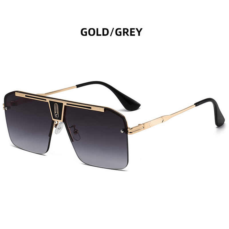 large square metal sunglasses, view 3 - MRSLM