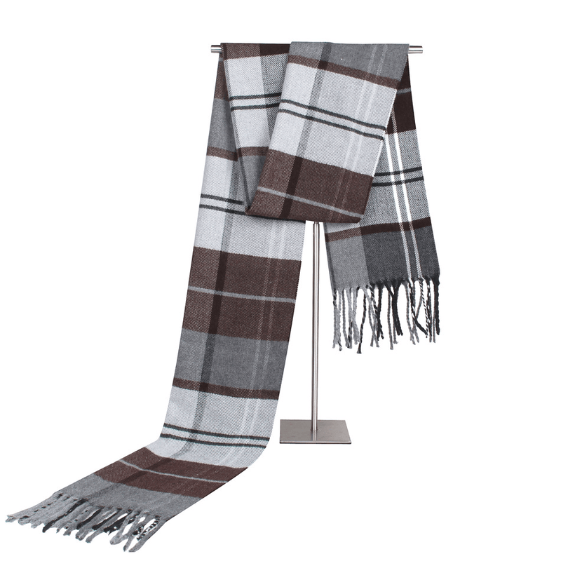 men's extra long grid scarf, view 9 - MRSLM