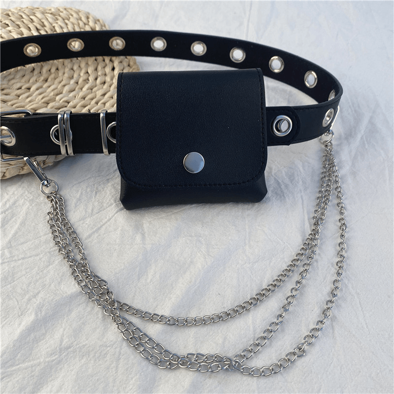 punk chain belt for women, view 3 - MRSLM