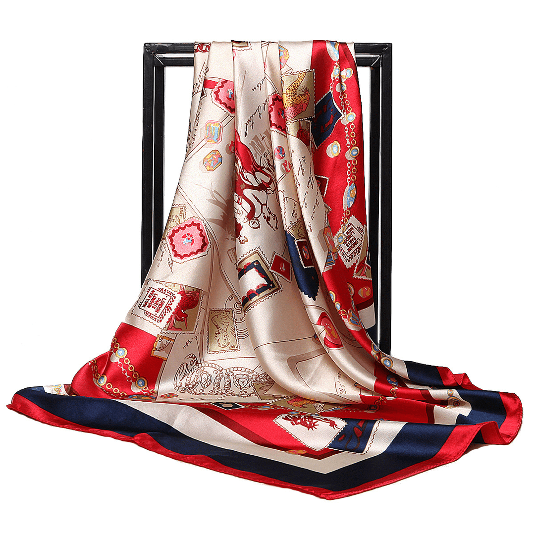 European and American New Silk 90Cm Square Ladies Scarf - MRSLM