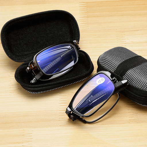 Folding portable blue film reading glasses - MRSLM