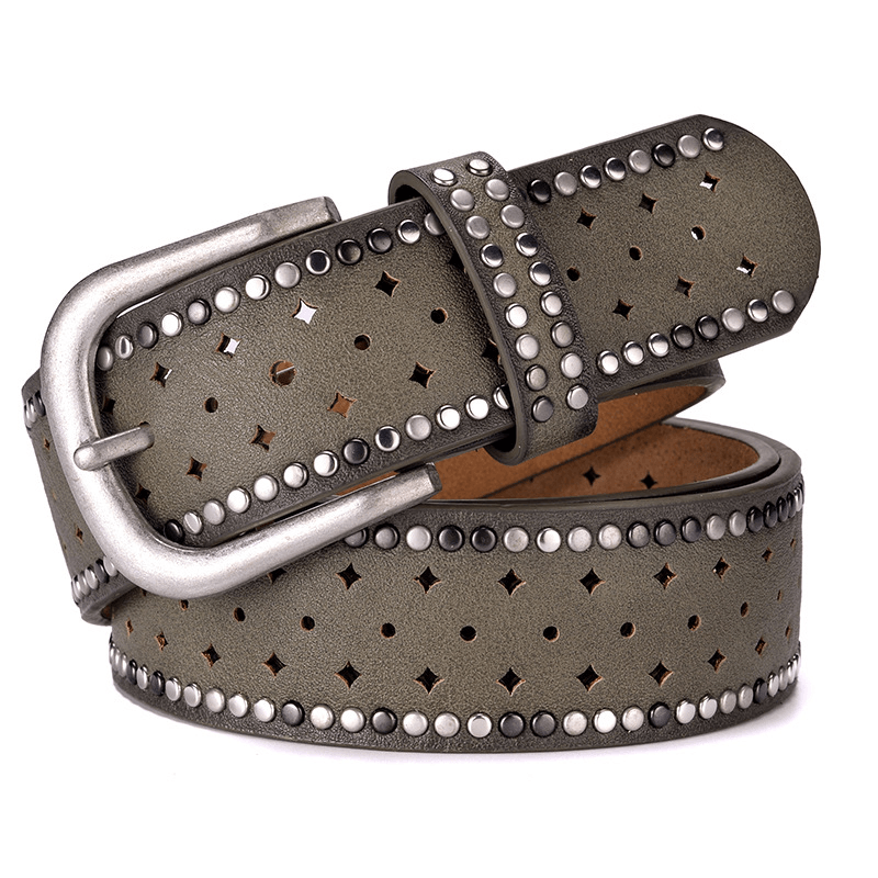 Women's casual PU belt with oval buckle, view 7 - MRSLM