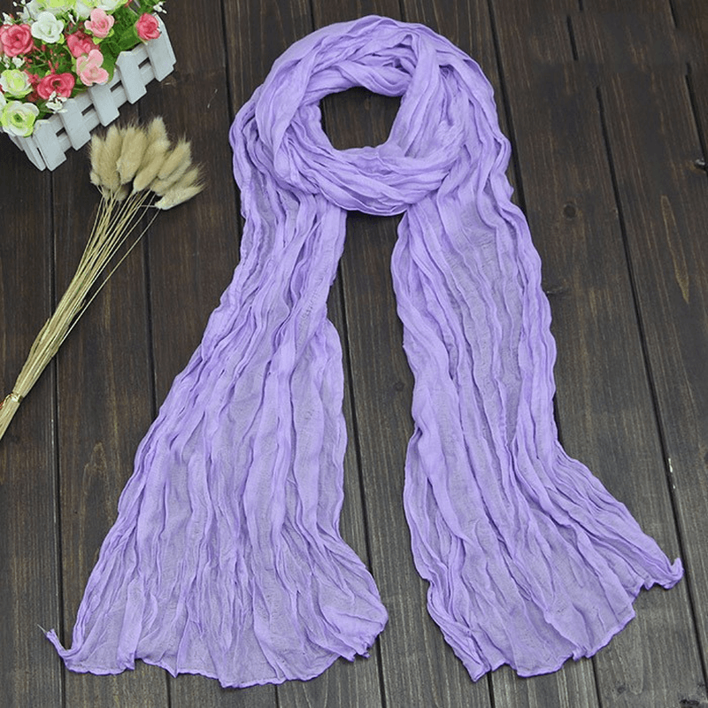 Plain candy color fold scarf, view 17 - MRSLM