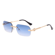 Frameless crystal cut square sunglasses, view 4 - MRSLM