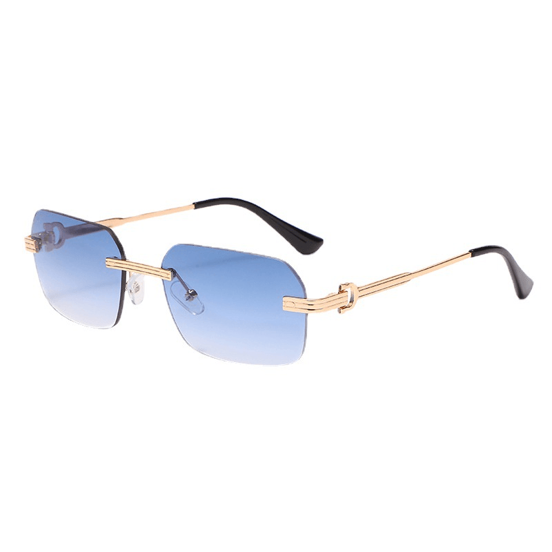 Frameless crystal cut square sunglasses, view 4 - MRSLM