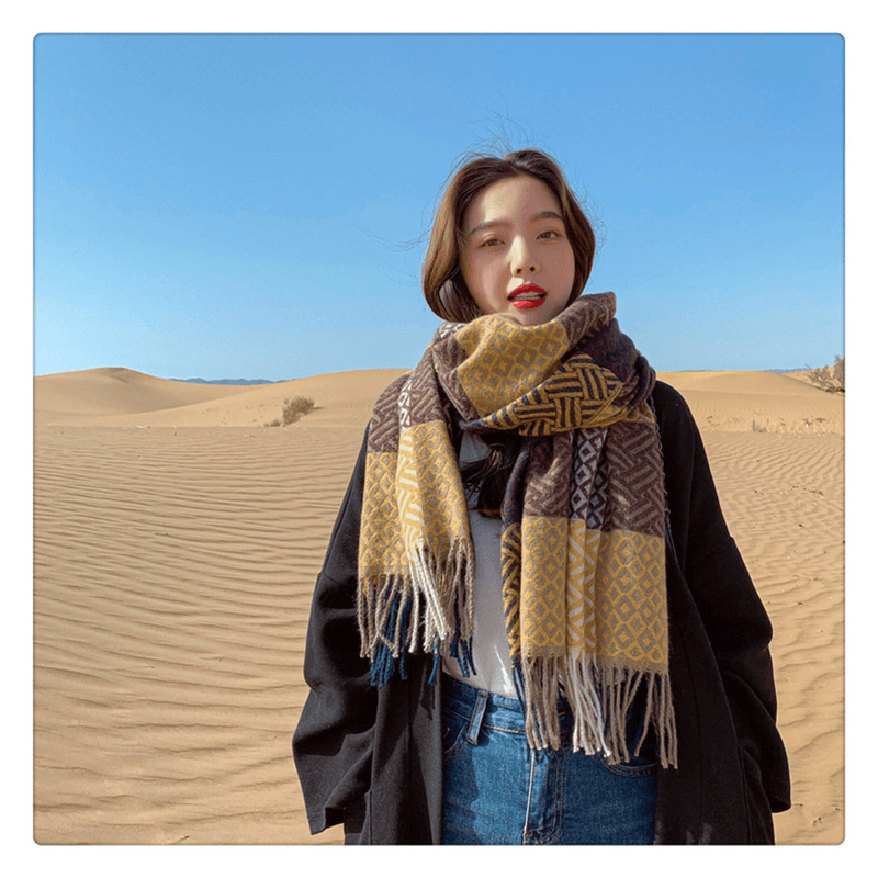 Women's warm imitation wool scarf, view 7 - MRSLM