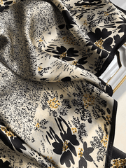 black and white satin scarf shawl, view 7 - MRSLM