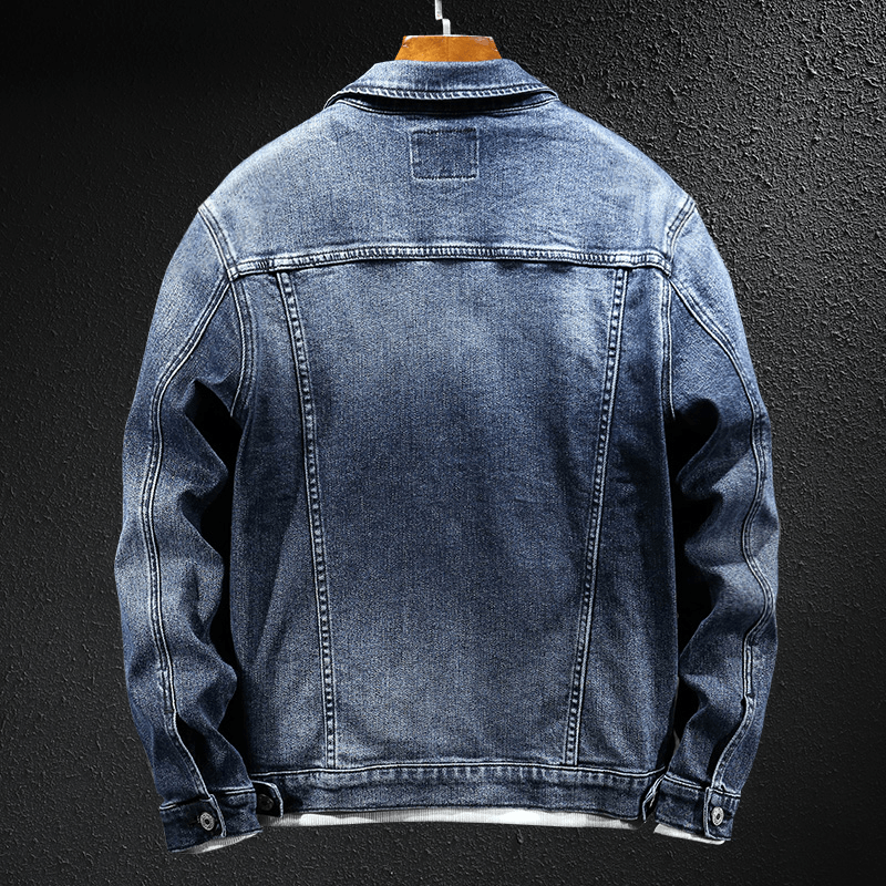 thick casual denim jacket, view 5 - MRSLM