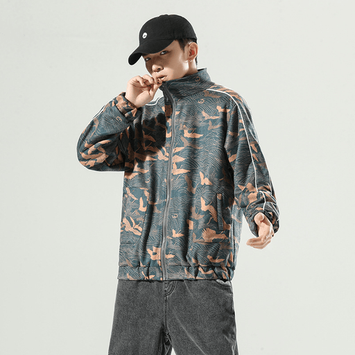 Men's loose casual jacket, green - MRSLM