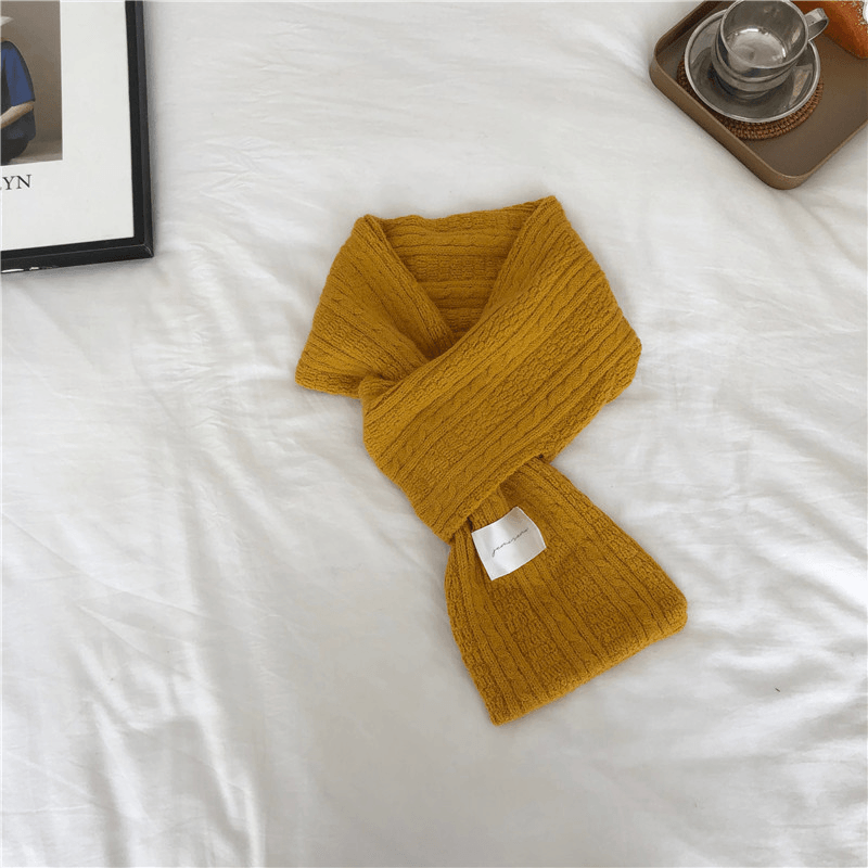pure color knitted warm scarf, view 12 - MRSLM