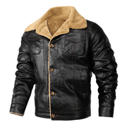 Men's PU leather lapel jacket, view 7 - MRSLM