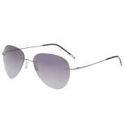 Polarized round memory metal sunglasses, view 3 - MRSLM