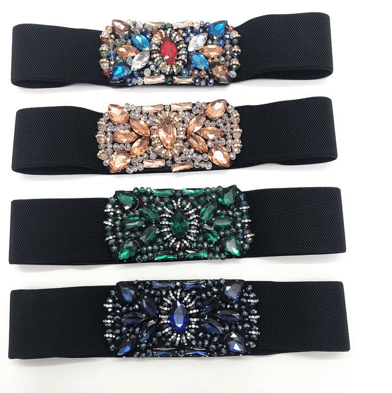 women's crystal rhinestone belt, view 2 - MRSLM