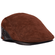 Men's cowhide leather beret hat - MRSLM