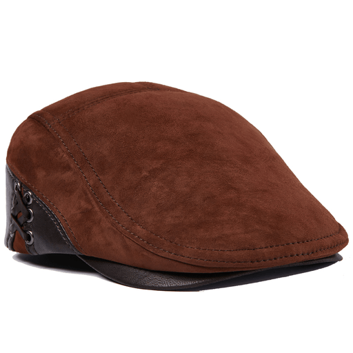 Men's cowhide leather beret hat - MRSLM