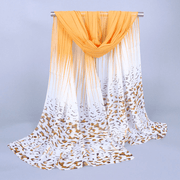 Leopard print chiffon long scarf, view 9 - MRSLM