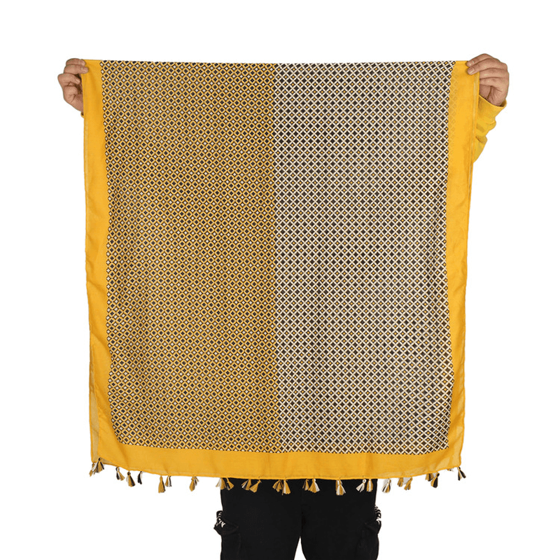 cotton linen flower scarf, view 7 - MRSLM