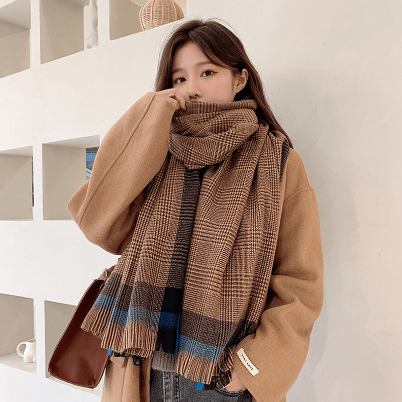 thick imitation cashmere scarf shawl, view 10 - MRSLM