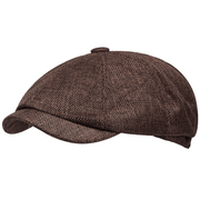 retro linen newsboy beret, view 4 - MRSLM