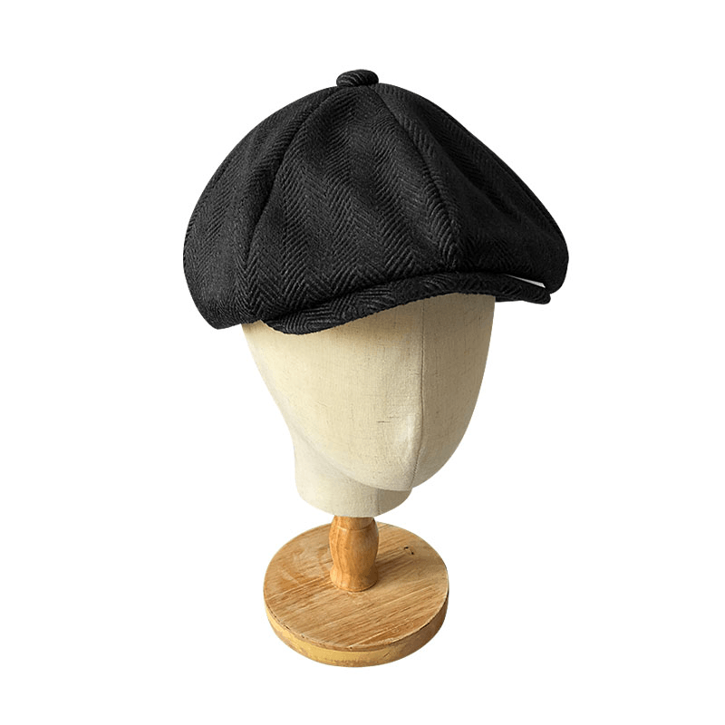Men's wool blend newsboy painter hat, view 4 - MRSLM