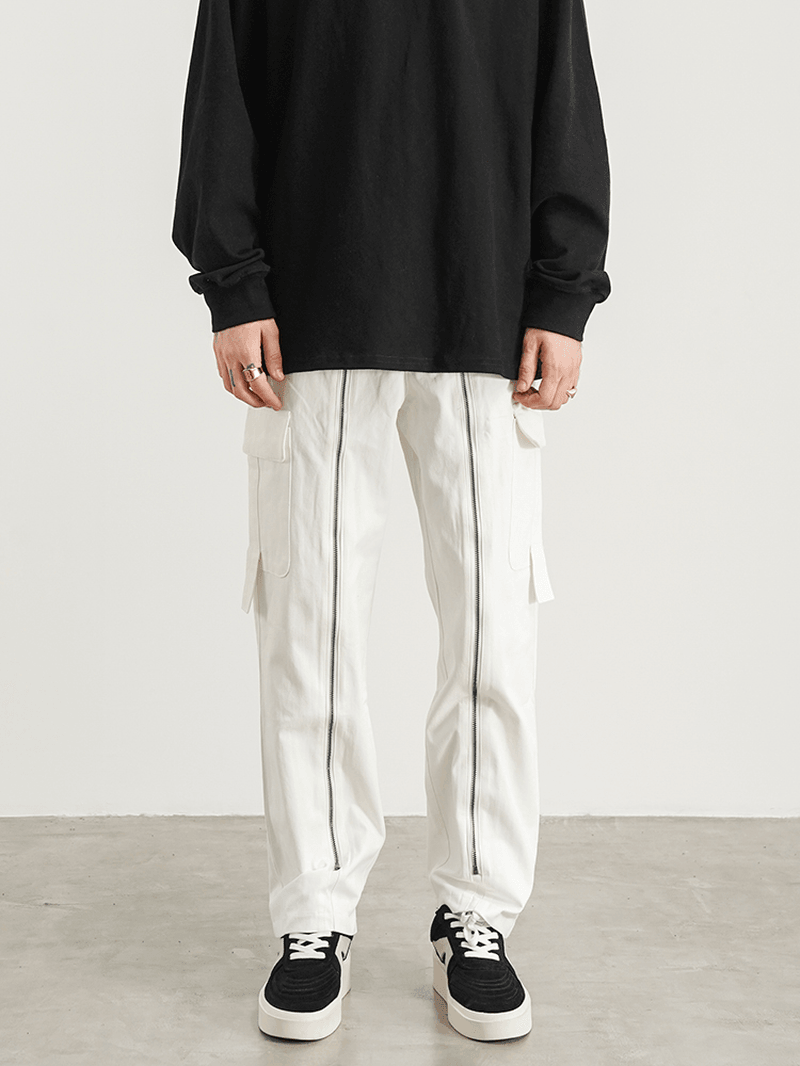 men's loose straight zipper jeans - MRSLM