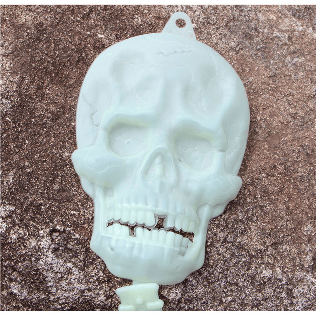 Halloween Luminous Fluorescent Skull Hanging Ghost Party Terrifying Atmosphere Decoration Toys Supplies Indoor Outdoor - MRSLM