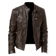 Men's zip PU leather jacket, view 4 - MRSLM