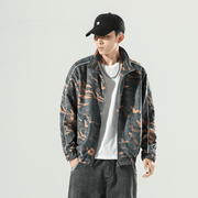 Men's loose casual jacket, green, view 2 - MRSLM