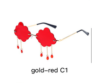party funny rimless gold frame sunglasses, view 8 - MRSLM