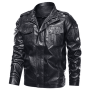 Men's washed PU leather jacket, view 4 - MRSLM