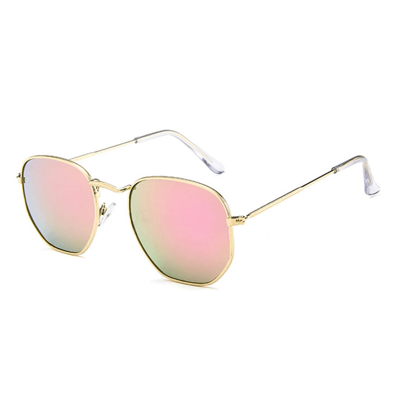 polygonal colorful metal square sunglasses - MRSLM