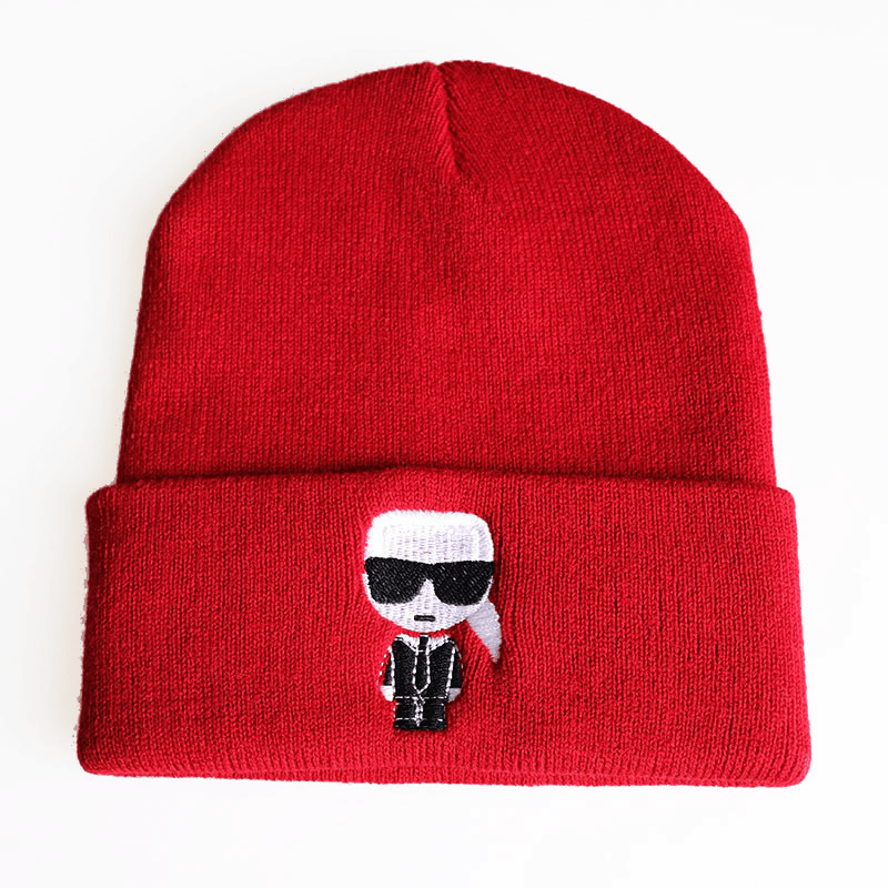 embroidered knit ski hat, view 3 - MRSLM