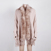 fringed cloak shawl cardigan, view 6 - MRSLM