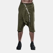 Men's army green cotton shorts, view 10 - MRSLM