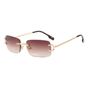 square rimless cut-edge UV400 sunglasses, view 3 - MRSLM