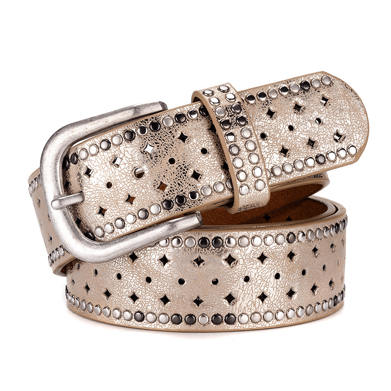Women's casual PU belt with oval buckle, view 5 - MRSLM