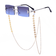 women's rimless diamond cut chain sunglasses, view 8 - MRSLM