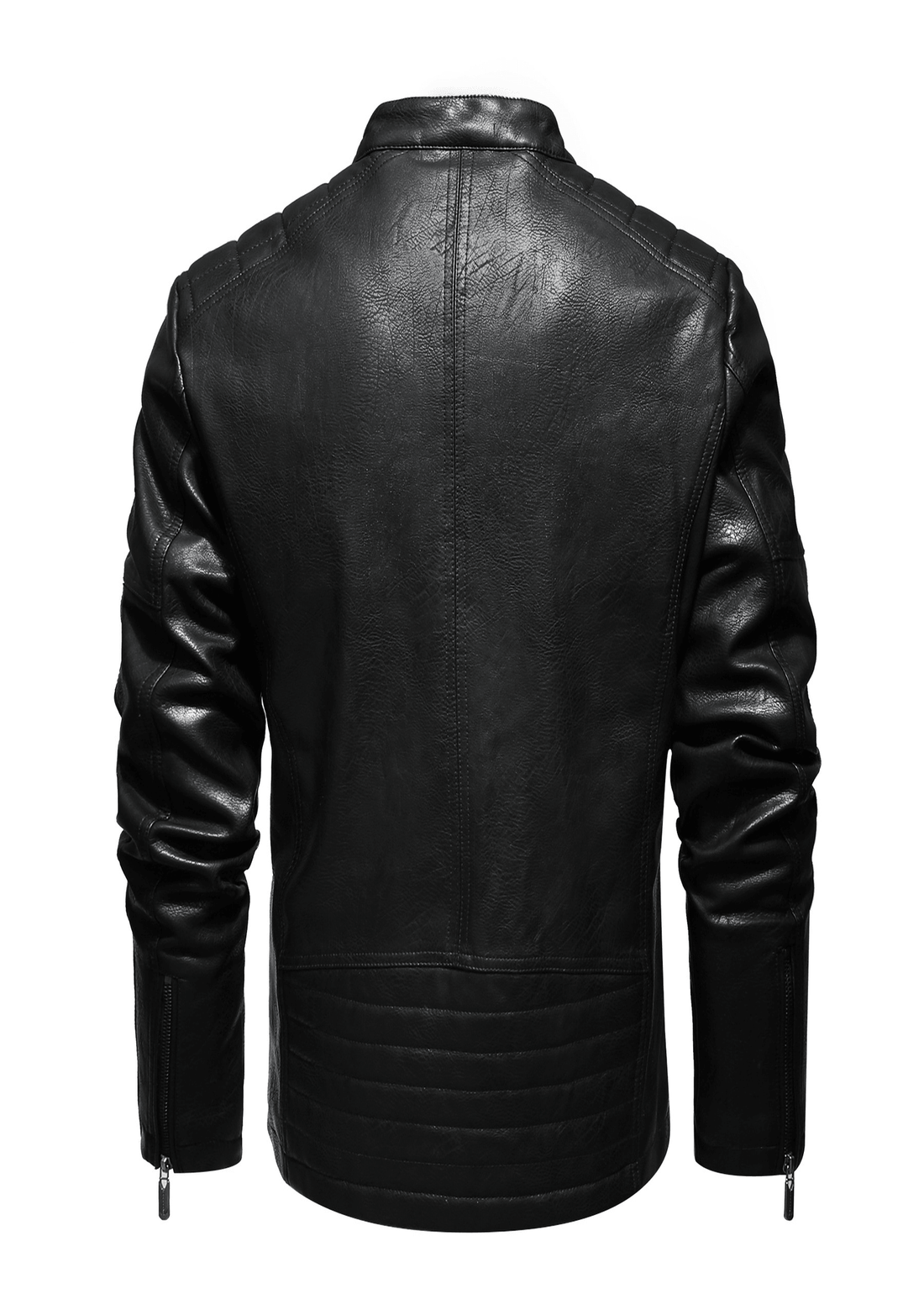 Men's PU Leather Clothing Motorcycle Jacket Washed plus Cotton