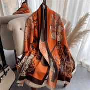 thick imitation cashmere check scarf, view 8 - MRSLM