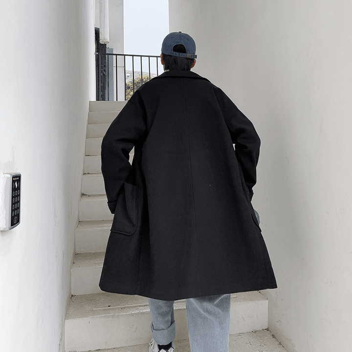 Fashion Men'S Mid-Length Thick Woolen Coat - MRSLM